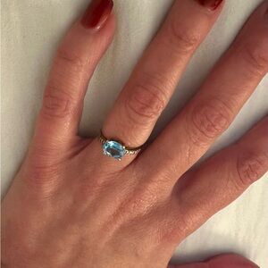 Miadora Blue Topaz Ring in Sterling Silver. Brand New.